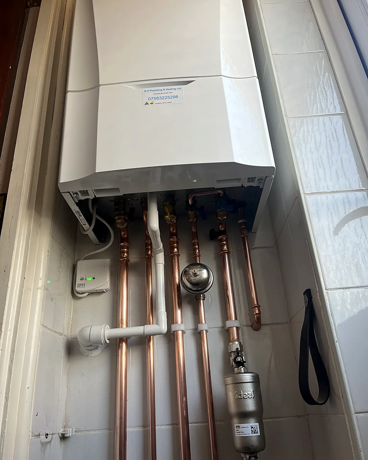 Boiler with copper drops