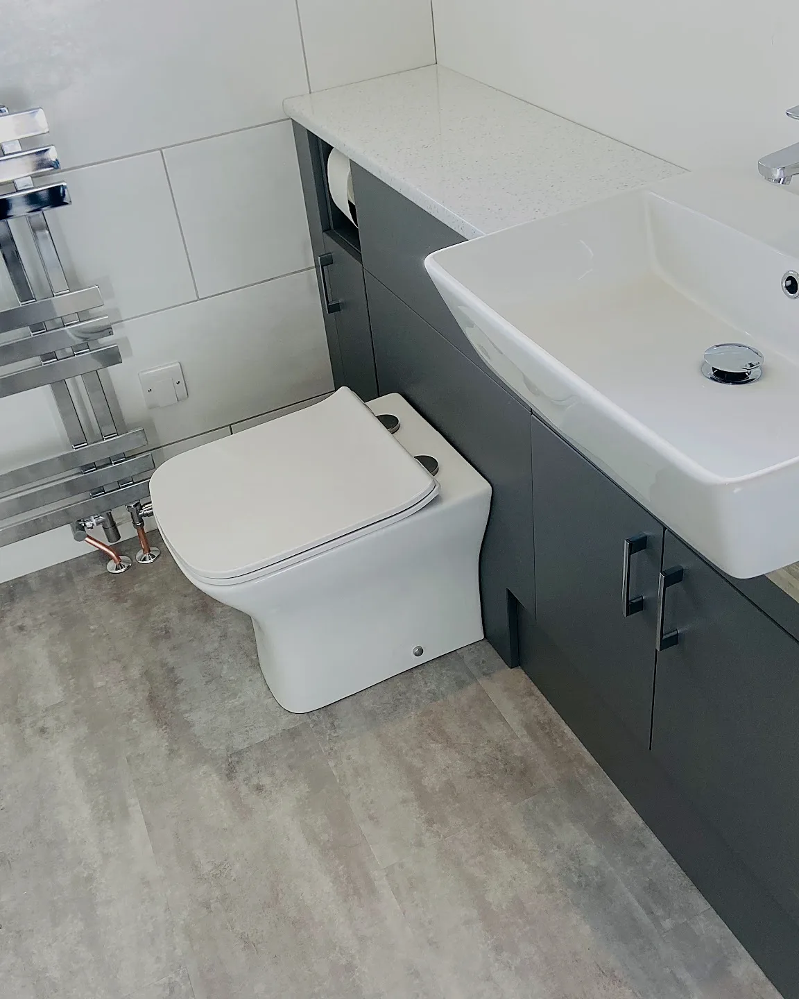 Grey vanity bathroom suite